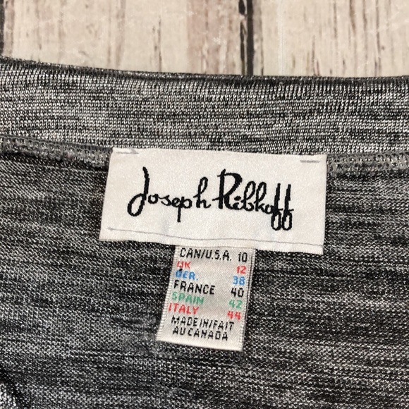 Joseph Ribkoff Shimmer Geometric Asymmetrical Top - Picture 2 of 11